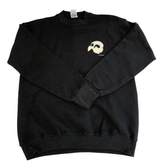 Vintage Phantom Of The Opera Sweatshirt M Black 80s 1986 Play Drama Mask unisex - Picture 6 of 10